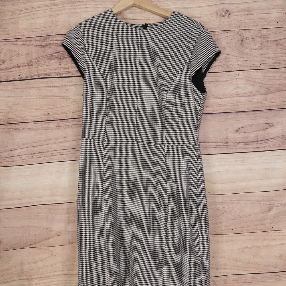 H&M BLACK & WHITE HOUNDSTOOTH SLEEVELESS DRESS WOMENS SIZE 8